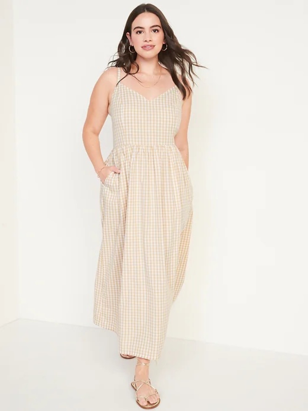 Old  Navy Cotton-Poplin Cami Maxi Swing Dress